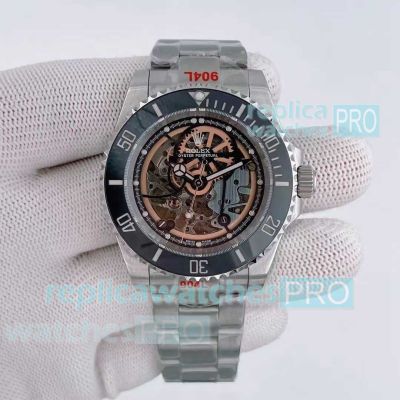 AAA Copy Rolex Submariner Skeleton Dial Black Ceramic Bezel Andrea Pirlo Watch 